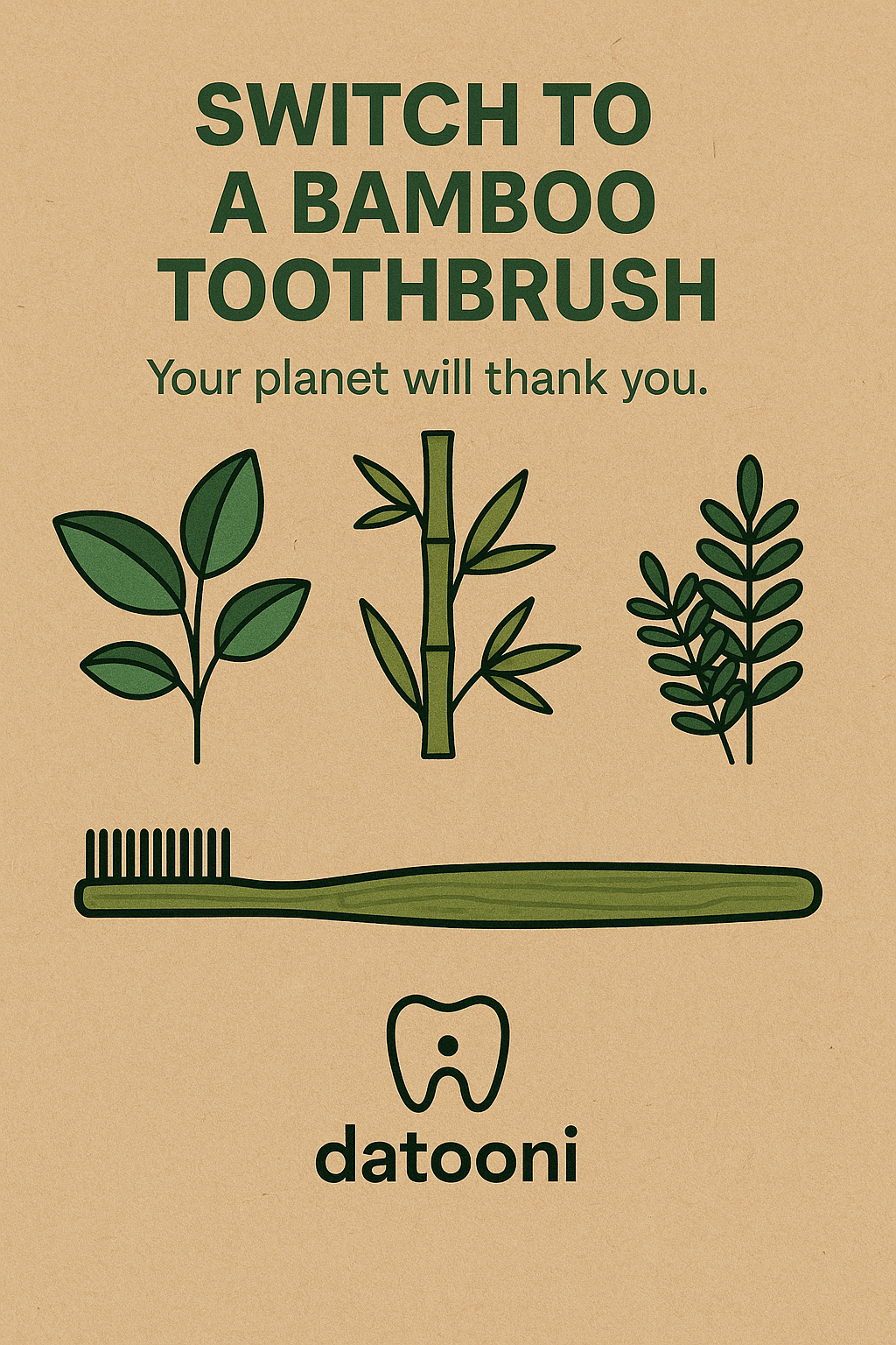 Eco-friendly bamboo toothbrush